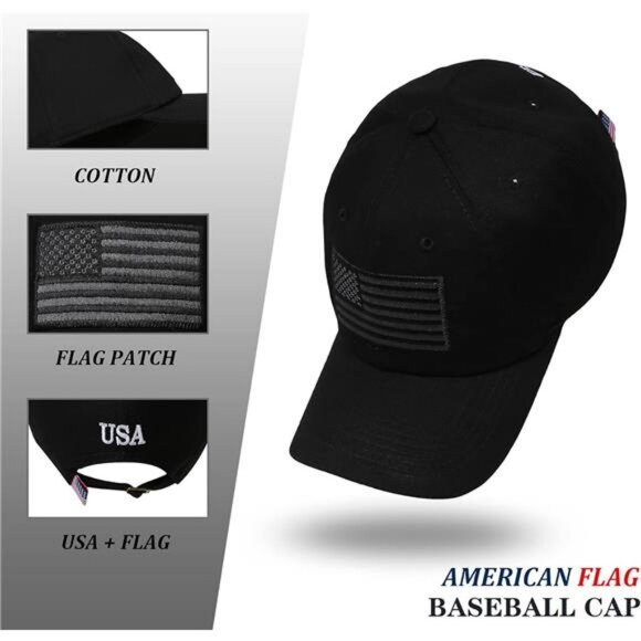American Flag Baseball Cap Adjustable USA Hat for Men Women Outdoor Casual - Picture 7 of 8